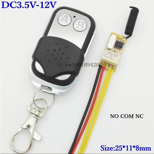 Access Control System Remote Control Switches Relay Receiver COM NO NC Micro Small Wireless Conroller DC 3.7V 5V 6V 7.4V 9V 12V