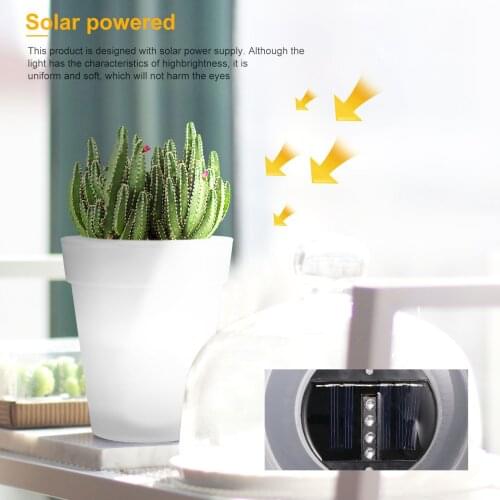 Modern Solar Luminous Flower Pot Waterproof Home Decoration Luminous planter vase For Desk Garden Yard solar flowerpot