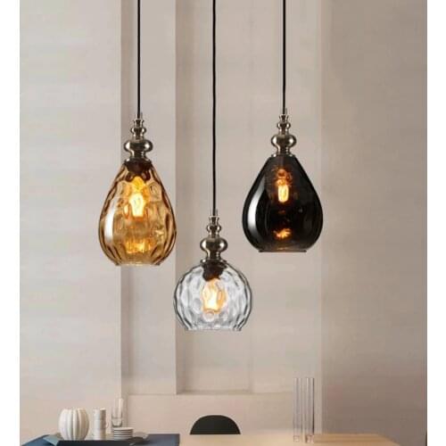 Vintage Loft Art Deco Glass Cucurbit Pendant Light LED E27 Hanging Lamp For Bedroom Restaurant Living Room Kitchen Pendant Lamp