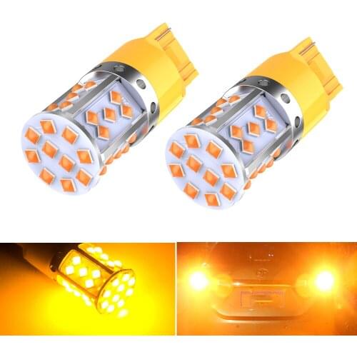 T20 7440 LED W21W 1156 BA15S BAU15S Led Bulb Car Signal Lamp Brake Reverse light Auto Lamp for Lada Canbus 12v Orange 35smd 3030