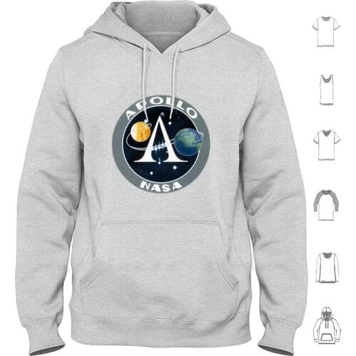 Apollo Program Logo Hoodies Long Sleeve Space Astronauts Apollo America Moon Earth Project Apollo Patch Logo Crest