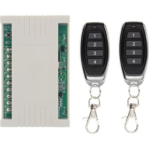Universal AC 220V 110V 85-265V 30A Relay 4CH 4 CH Wireless RF Remote Control Switch Transmitter+Receiver Module,315 / 433 MHz