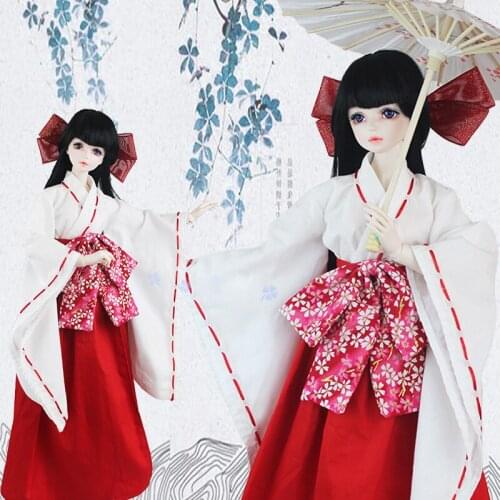 Adollya Japanese Kimono 1/4 BJD Doll Full Set Princess Clothes Female Body 45cm Height Doll Accessories Kids Toys Christmas Gift