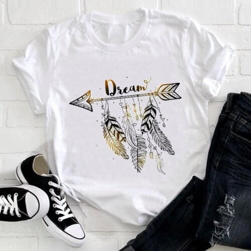 Women Clothing 2021 dream harajuku graphic woman tshirts Fashion Top Female Summer T-shirt White Short Sleeve t-shirt femme