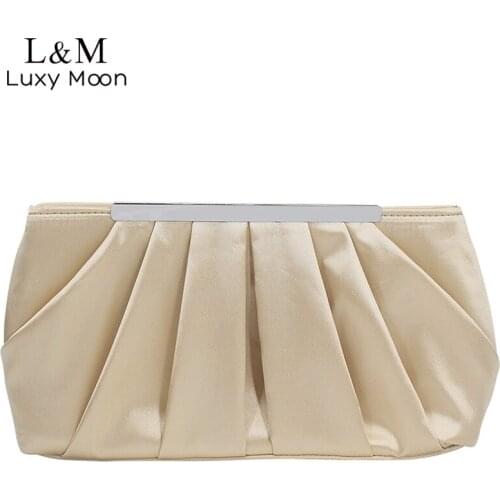 Womens Simple Fashion Wedding Evening Clutch Bag Wedding Party Purses And Handbags 2021 Solid Pleated Designer Bag Wallet X648H