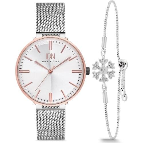 Women watches wristband suit brand luxury 2021 fashion ladies wrist watches stainless steel silver mesh strap women quartz watch