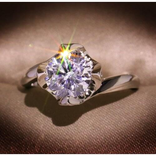 Classic Engagement Ring 6 Claws Design AAA White Cubic Zircon Female Women Wedding Band CZ Rings Jewelry