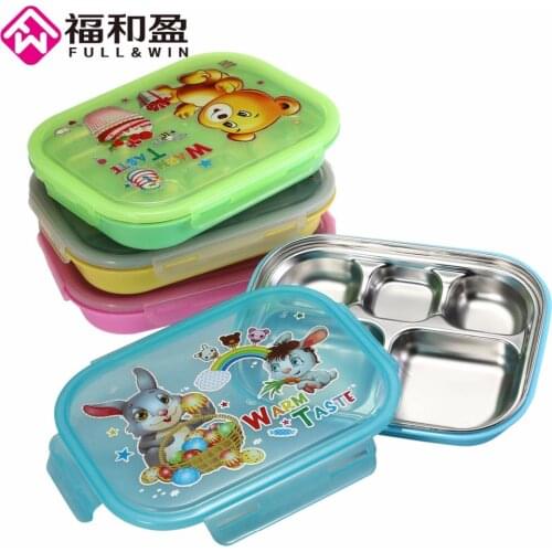 1Pcs Large Kids Lunch Tray Dishs Boxs Children Cute Tableware Lunchbox Portable Picnic Food Fruit Storage Container Dinnerware