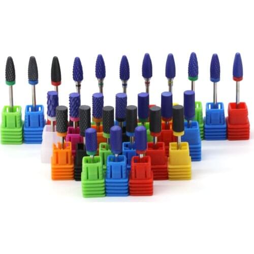 10PCS Ceramic Nail Drill Bit For Electric Machine Milling Cutter For Manicure Pedicure Files Reinforce Nail Art Polishing Remove