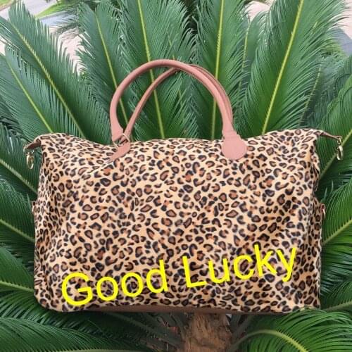 20 piece Hot Selling Wholesale New Arrival Latest Fashion Personalized Cute Monogrammed Leopard Weekend Totes