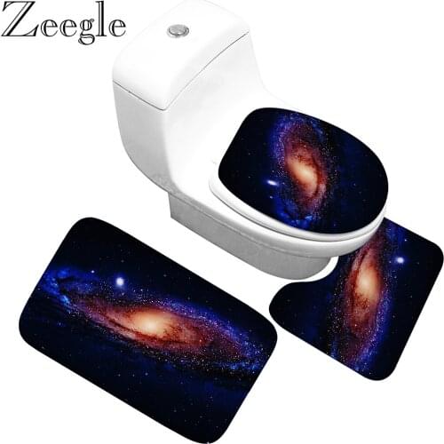 Zeegle 3pcs Absorbent Bathroom Carpet Set Anti-slip Shower Mat Bathroom Toilet Pedestal Rug Washable Soft Foot Mat Bathroom Rug