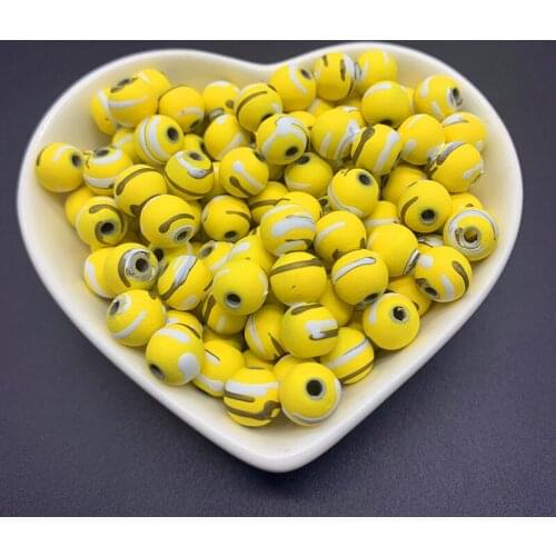 New 30pcs 8mm Round Shape Crack Acrylic Beads Spacer Loose Bead For DIY Jewelry Making Accessory Beads#06