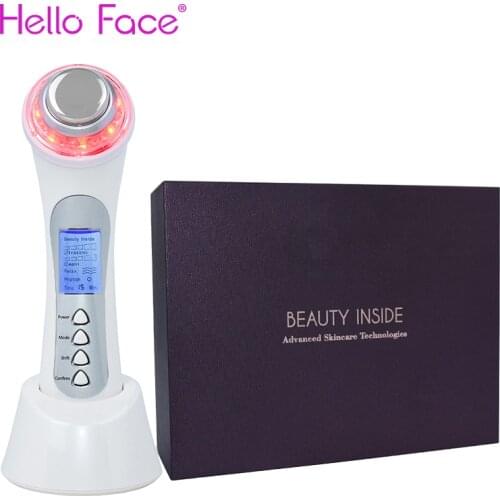 5 in 1 Ultrasonic Skin Tightening Device 3MHZ Cavitation Machine Face Photon Therapy Machine Ion Galvanic Fat Burner Massager