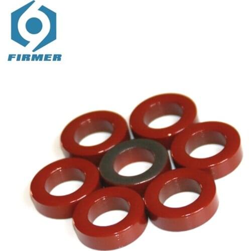 50pcs Toroidal Ferrite Cores 20.5x12x6.5mm Inductance Ferrite Ring Iron Powder Epoxy Magnetic Ring Red Grey For Magnetic Coil
