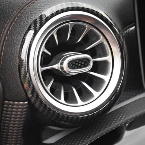 Car Sticker Dashboard Side Air conditioning Air Vent Outlet Ring Cover Trim Frame For Mercedes Benz A Class W177 A180 A200 2019
