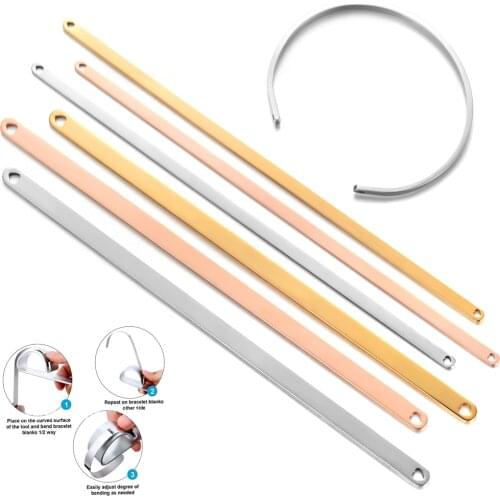 Stainless Steel Straight Cuff Bangle Blank Plain Rod Bracelet Diy Laser Engraving Bracelet Jewelry Charms Making Accessories