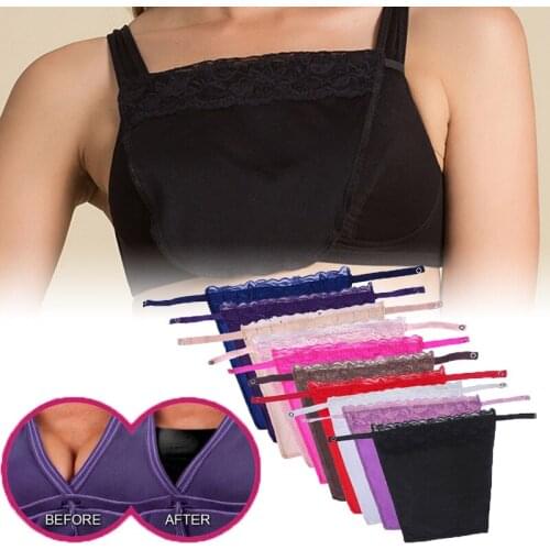 Women Quick Easy Clip-on Lace Mock Camisole Bra Insert Wrapped Chest Overlay Modesty Panel