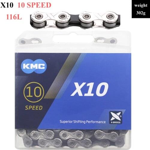 KMC 10 Speed Chain X10 X10EPT X10SL GOLD /SILVER 116 Links 10V MTB Road Bike Chains Original Boxed Mountain Bicycle Parts