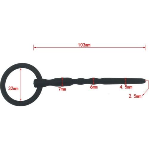 Black Silicone Male Penis Plug Tube Urethral Stretcher Irritation Rod Urethral Sound Catheter Dilator Massage
