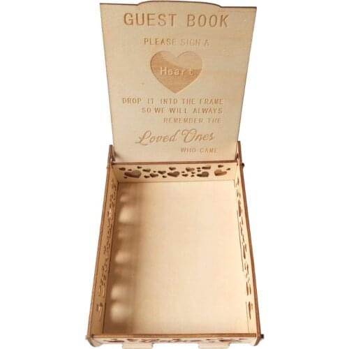 Love Holder Wooden Wedding Heart Drop Box for Guest Book Message Rustic Decor Personalized Gift