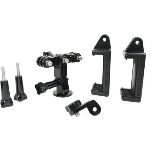Dual Device Mount with 2 Phone clamps for Video Recording, Also Works with GoPro