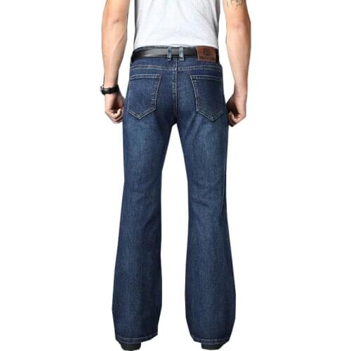 Jeans For Men High Waist Stretch Loose Flared Denim Wide-Leg Pants Classic Design Flared Jeans Size 28-40
