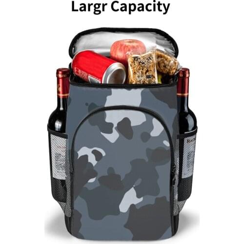 Camouflage 45 Cans Lunch Cooler Backpacks Insulated Leakproof Cooler Bag for Lunch Picnic Hiking Camping Beach Park Day Trips