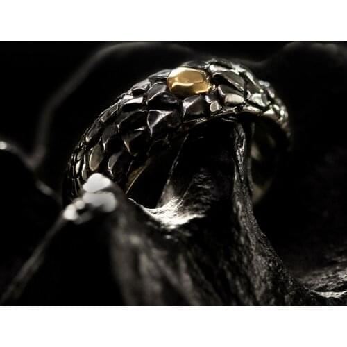 Retro Creative Black Dragon Scale Bronze Mens Ring Chinese Style Opening Adjustable Ring Festival Birthday Gift for Boys
