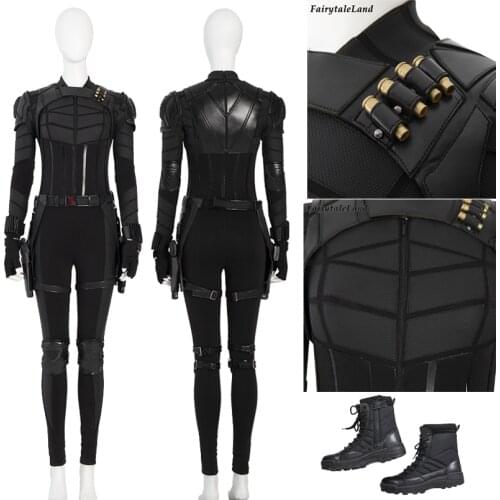Halloween heroine Yelena Black Suit Superhero Belova Cosplay Widow Costume Battle Jumpsuit Fancy Outfit