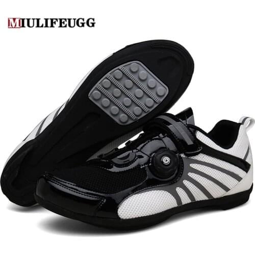 2021 Summer Lock-Free Cycling Shoes Road Bicycle Flat Sneakers Men Dirt Bike Spd Footwear Sports MTB Women Breathable Rubber