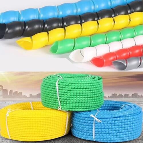 Freeshipping 2meter/lot 8mm Flame retardant spiral wrapping bands Cable casing Cable Sleeves colorful Winding pipe
