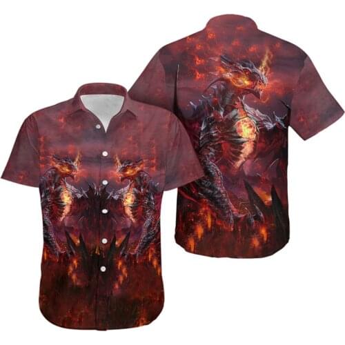 Fashion Mens Summer Hawaiian Shirt Dragon Lover 3D Full Printed Shirt Unisex Harajuku Casual Hawaiian Shirt