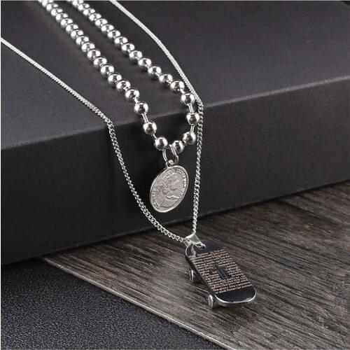 Scooter Bible Cross Pendant Mens Titanium Steel Necklace Couple Hip Hop Fashion Accessories Trend