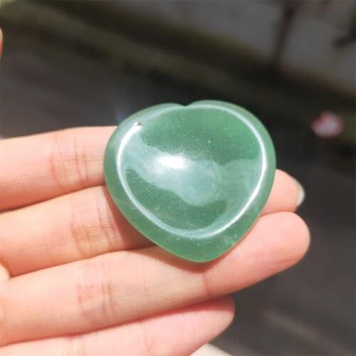 Natural Green Aventurine Crystal Worry Stone Heart Shape Quartz Decompression Stones Specimen Home Decoration Healing Crystals