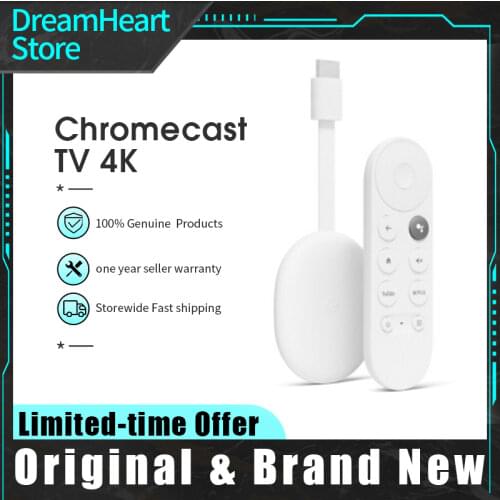 Original New Google Chromecast 4/Chromecast 3 with Google TV | Ready Stock | Android 10 | Netflix Certified, Dolby Vision&Atmos