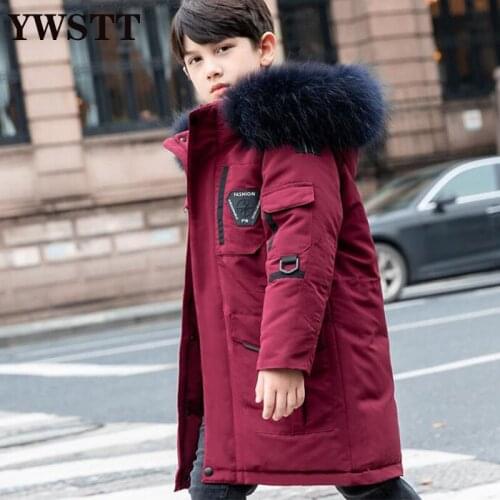 Winter Childrens Duck Down Jackets Down Parkas Big Boy Coats Kids Thick Warm Down Feather Jacket Child Ski Suit For -30degree