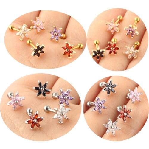 1PC Various Stainless Steel Cartilage Piercing Helix Barbell Jewelry Ear Stud Tragus Conch 16g Daith Gauges Body Jewelry