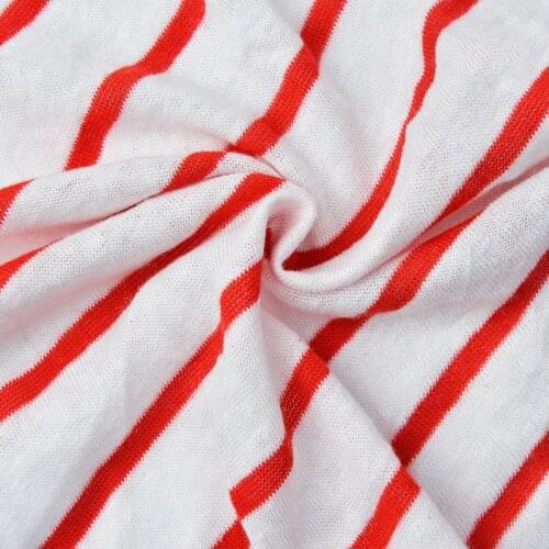 Xintianji Linen Cotton Fabric Stripe Knit Jersey Sewing Fabric For Summer Sweatshirt And Dress 50*150cm/Piece K302659