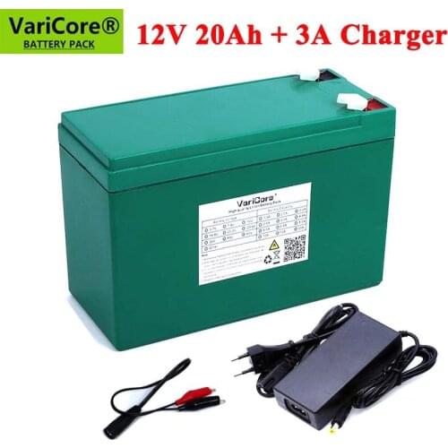 12V 20Ah Sprayer Device 18650 Lithium Battery Pack Built-in BMS Used for Backup Power Surveillance Camera+12.6V 3A Charger