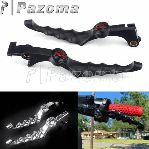 Motorcycle Handlebar Cable Clutch Aluminum Skull Skeleton Brake Lever For Honda VT750C VT1100C VTX1300 Shadow CB750 VF750C 98-07