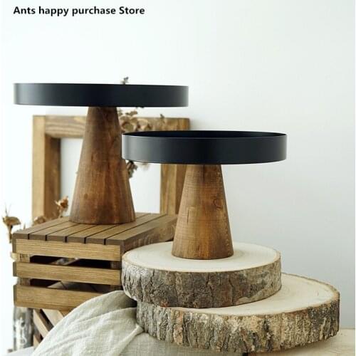 High Stand Wooden Cake Plate Creative Food Serving Trays Multi-Use Eco Naural Wood Desserts/Fruits Tray wedding Home Decor