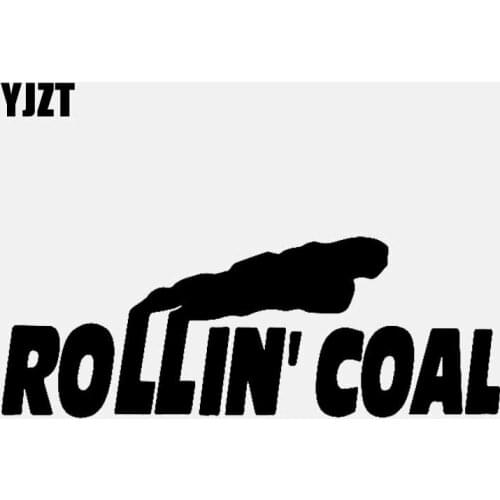 YJZT 13.6CM*4.9CM ROLLING COAL Funny Diesel Vinyl Decal Car Sticker Black/Silver C3-1034