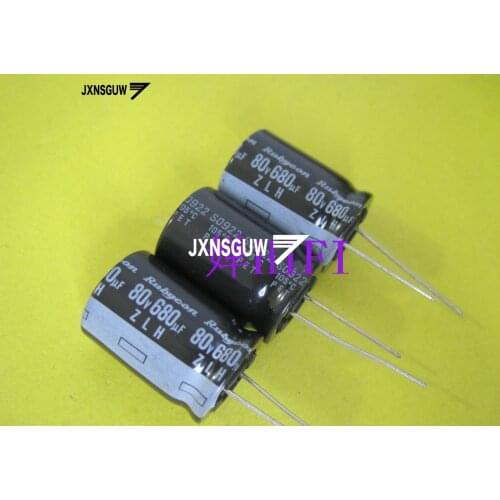 10PCS NEW RUBYCON ZLH 80V680UF 18X25MM Aluminum electrolytic capacitors 680uF/80v 105 degrees 680UF 80V