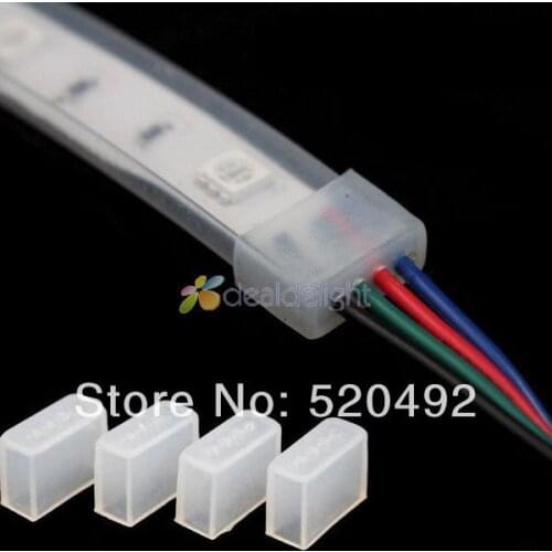 100pairs/lot 12mm Silicone End Cap for 10mm 5050 5630 IP67 IP68 RGB LED Tube Strip With 4pin hole