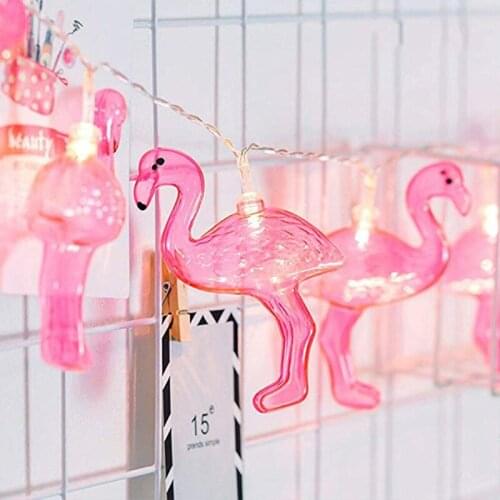 2M LED Flamingo String Light Unicorn Decoration 20 Lights Hawaiian Party Baby Shower Wedding Bedroom Party DIY Decoration Lights