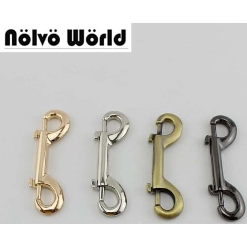 20pcs 4 colors 10cm 2 hooks metal powerful dog leash hooks 2 claps metal for sewing handbags bags belt hanger hooks