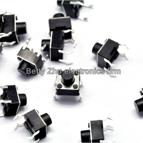 200PCS/LOT 6 * 6 * 6MM 4 feet vertical touch switch micro switch / button switch