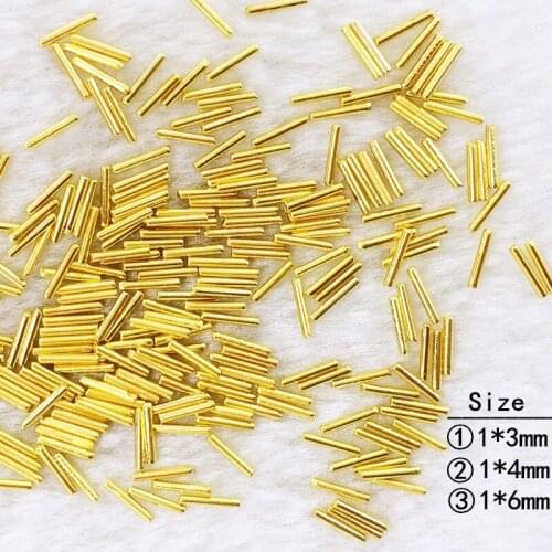 500Pcs/Lot 3mm 4mm 6mm Gold Silver Straight Rods Rivets Studs Metal Alloy Nail Art Decorations 3D DIY Nail Sticker for Manicure