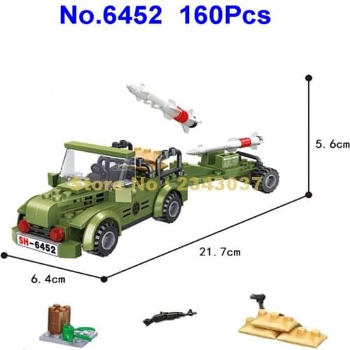 6452 160pcs Military Ww2 Missile Truck 2 Building Block Toy