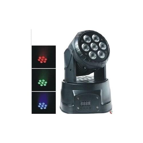 8pcs/lot led light source 7pcs*10W 4 IN 1 rgbw mini led moivng head wash stage light for KTV disco lighting for night club